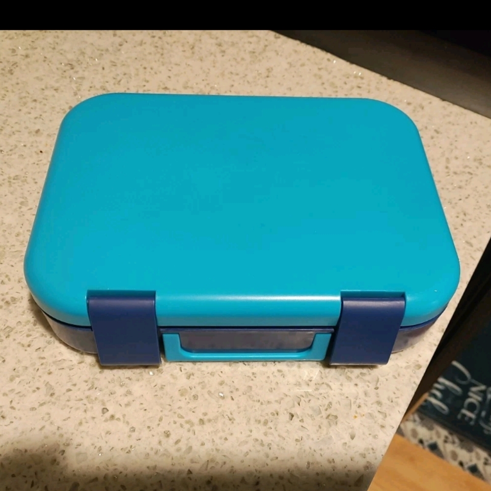 Vibrant Blue Lunch Box with Secure Clips